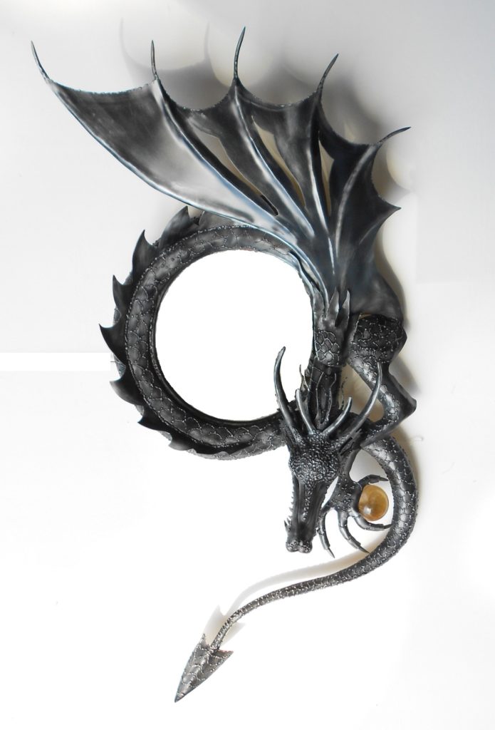 Treated steel Dragon  , dragon , mirror ,handcrafted , dragon 