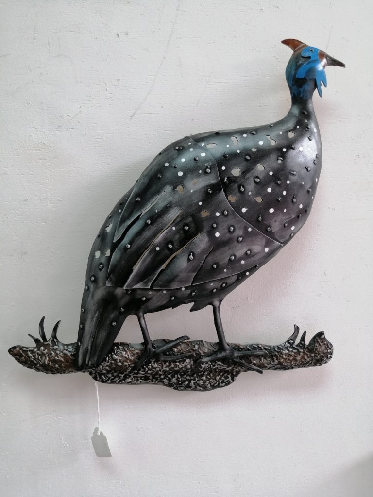 Guinea Fowl handcrafted in treated steel 